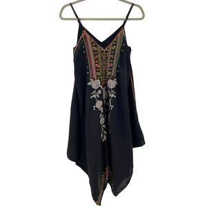 NWT Johhny Was 3J Workshop Mini Dress Handkerchief Hem Embroidered S